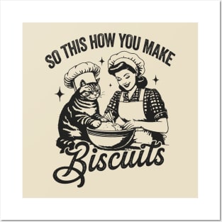 So This Is How You Make Biscuits Graphic T-Shirt, Retro Unisex Adult T Shirt, Vintage Baking T Shirt, Nostalgia Posters and Art